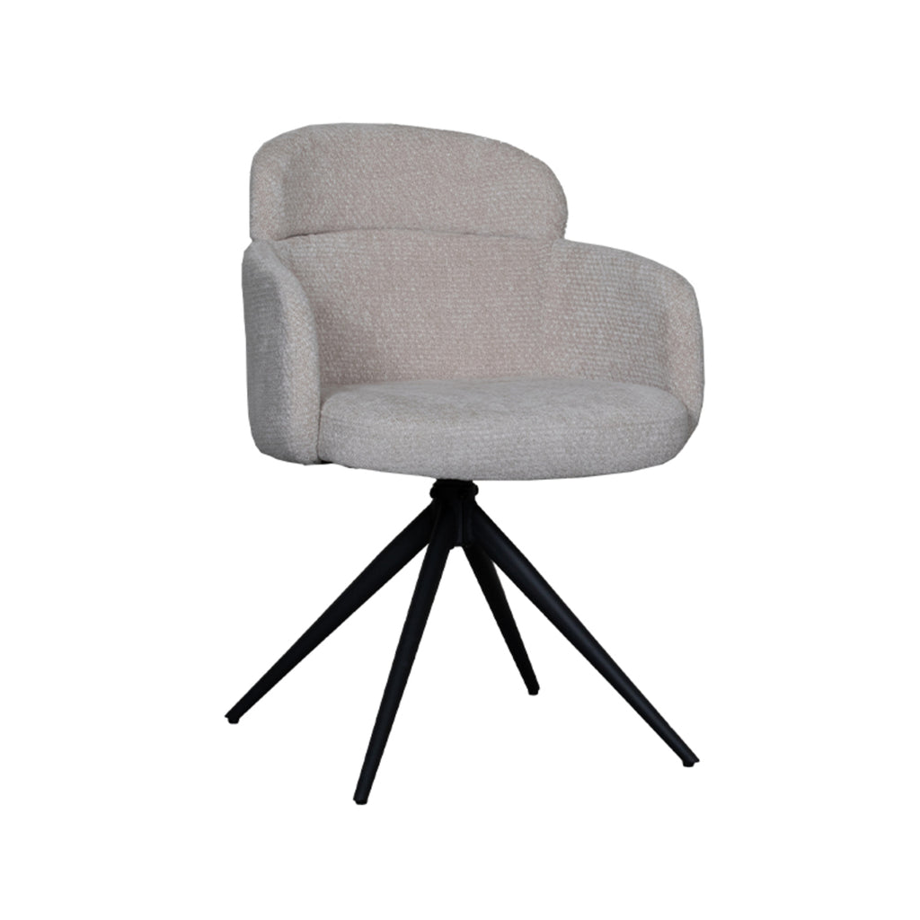 Eetkamerstoel Levi - Naturel - Elite - Zwart Metalen Frame