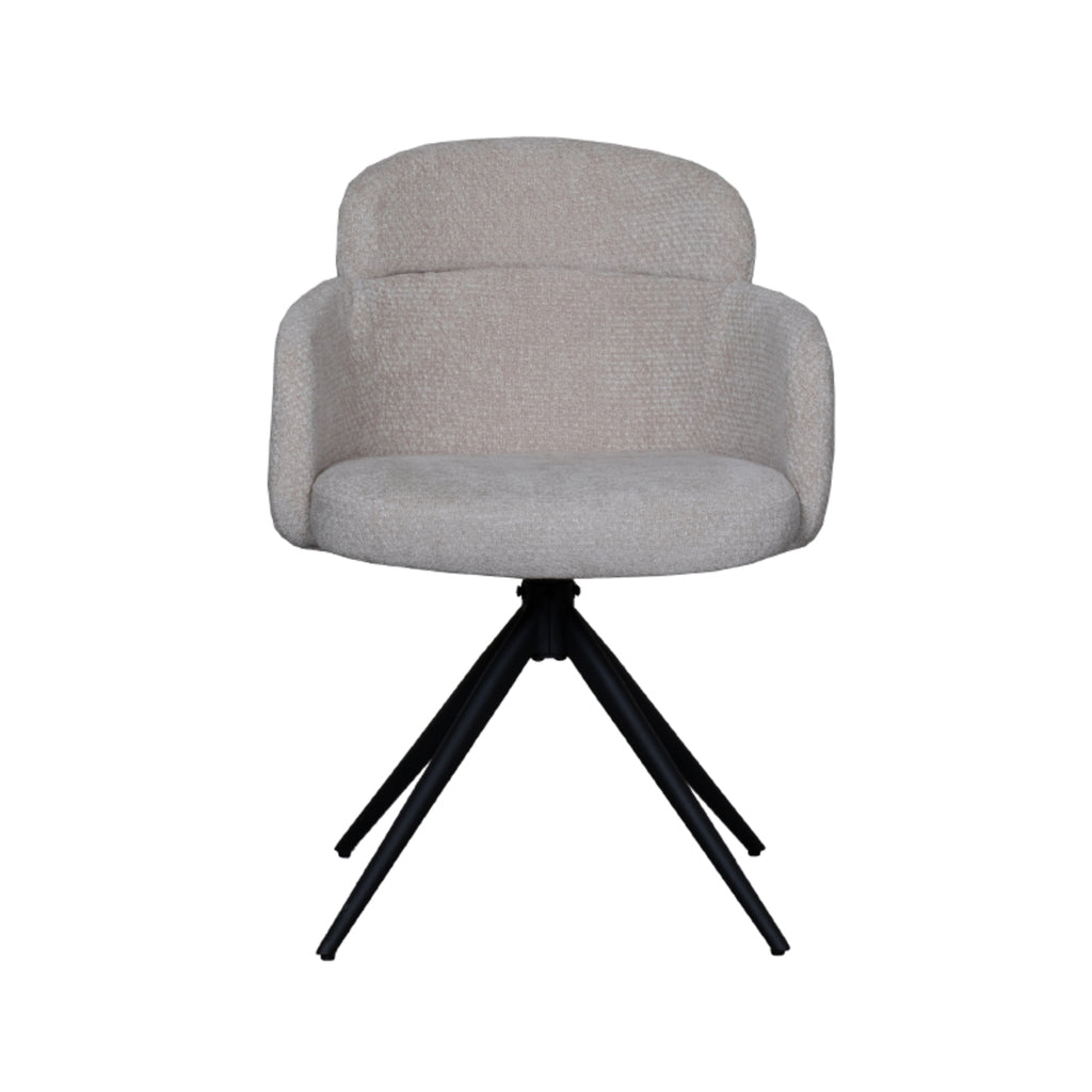 Eetkamerstoel Levi - Naturel - Elite - Zwart Metalen Frame
