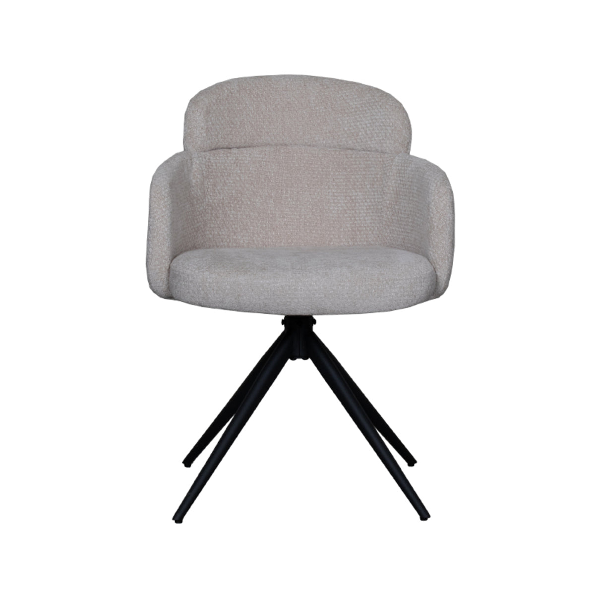 Eetkamerstoel Levi - Naturel - Elite - Zwart Metalen Frame