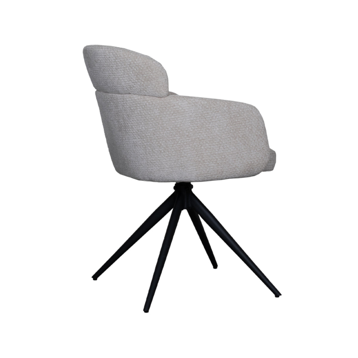 Eetkamerstoel Levi - Naturel - Elite - Zwart Metalen Frame