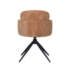 Eetkamerstoel Levi - Cognac - Elite - Zwart Metalen Frame