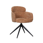 Eetkamerstoel Levi - Cognac - Elite - Zwart Metalen Frame