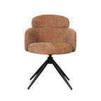 Eetkamerstoel Levi - Cognac - Elite - Zwart Metalen Frame
