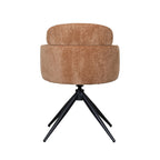 Eetkamerstoel Levi - Cognac - - Zwart Metalen Frame