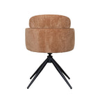Eetkamerstoel Levi - Cognac - Elite - Zwart Metalen Frame