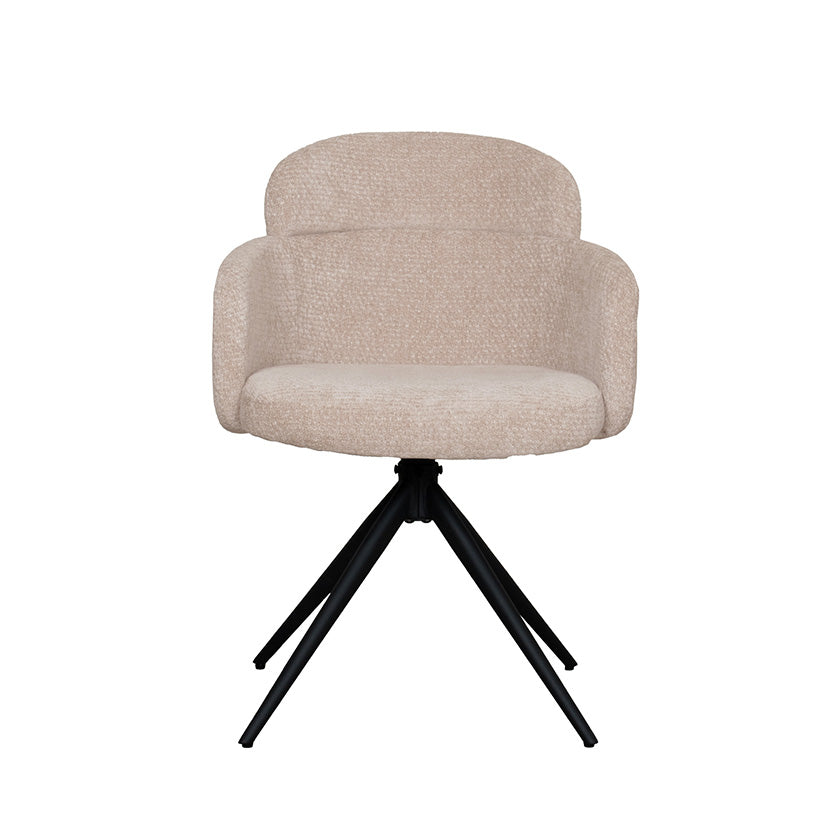 Eetkamerstoel Levi - Clay - Elite - Zwart Metalen Frame