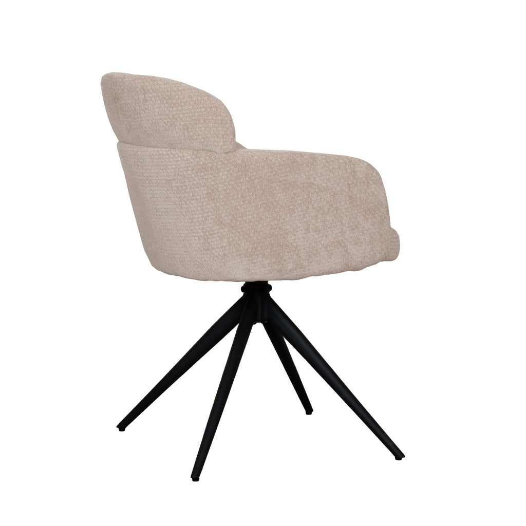 Eetkamerstoel Levi - Clay - Elite - Zwart Metalen Frame