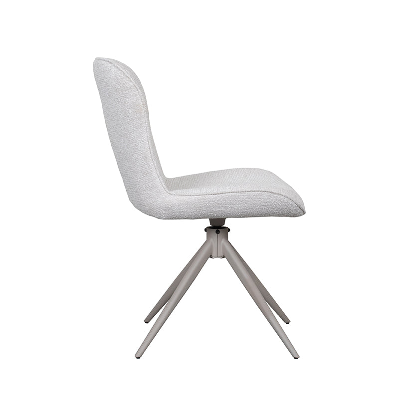 Eetkamerstoel Thorben - Naturel - - Taupe Metalen Frame