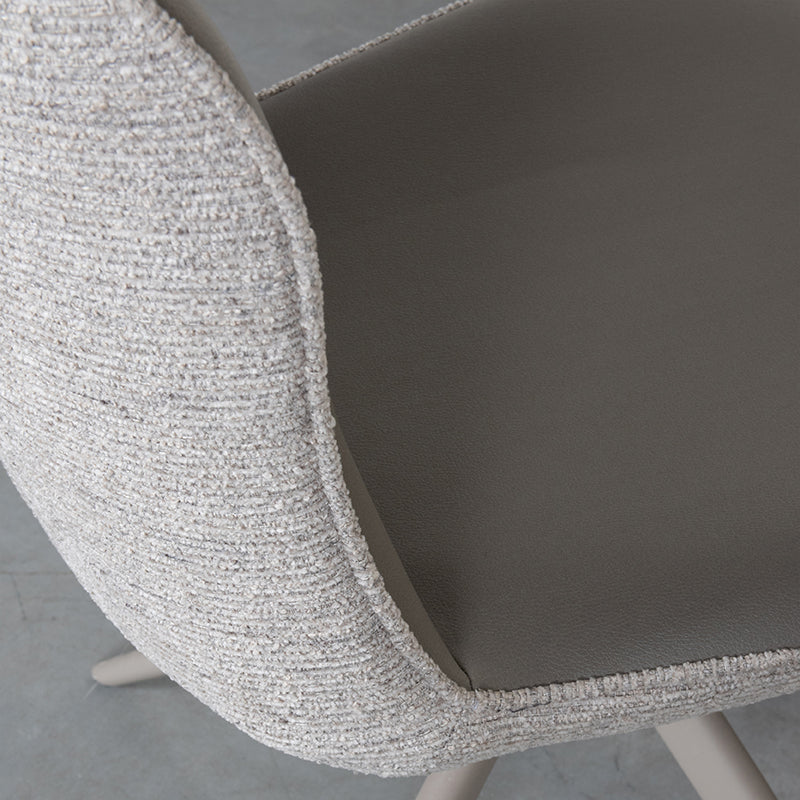 Eetkamerstoel Thorben - Forest - Microvezel - Taupe Metalen Frame