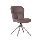 Eetkamerstoel Thorben - Bruin - Microvezel - Taupe Metalen Frame