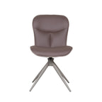 Eetkamerstoel Thorben - Bruin - Microvezel - Taupe Metalen Frame