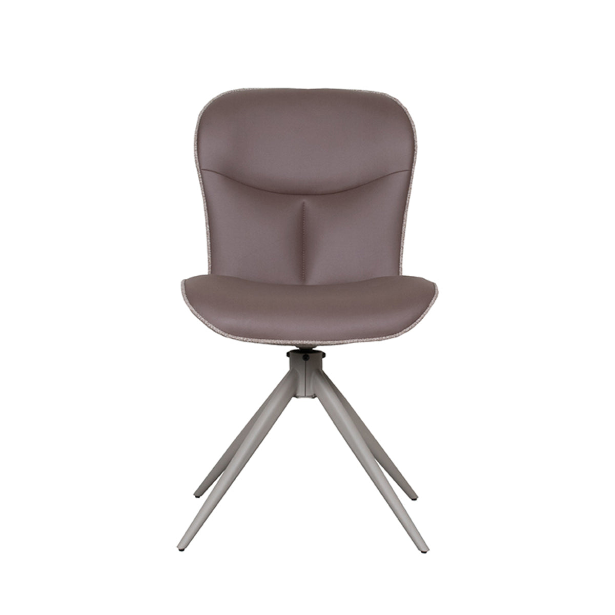 Eetkamerstoel Thorben - Bruin - Microvezel - Taupe Metalen Frame