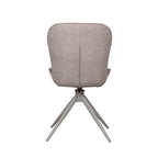 Eetkamerstoel Thorben - Bruin - Microvezel - Taupe Metalen Frame