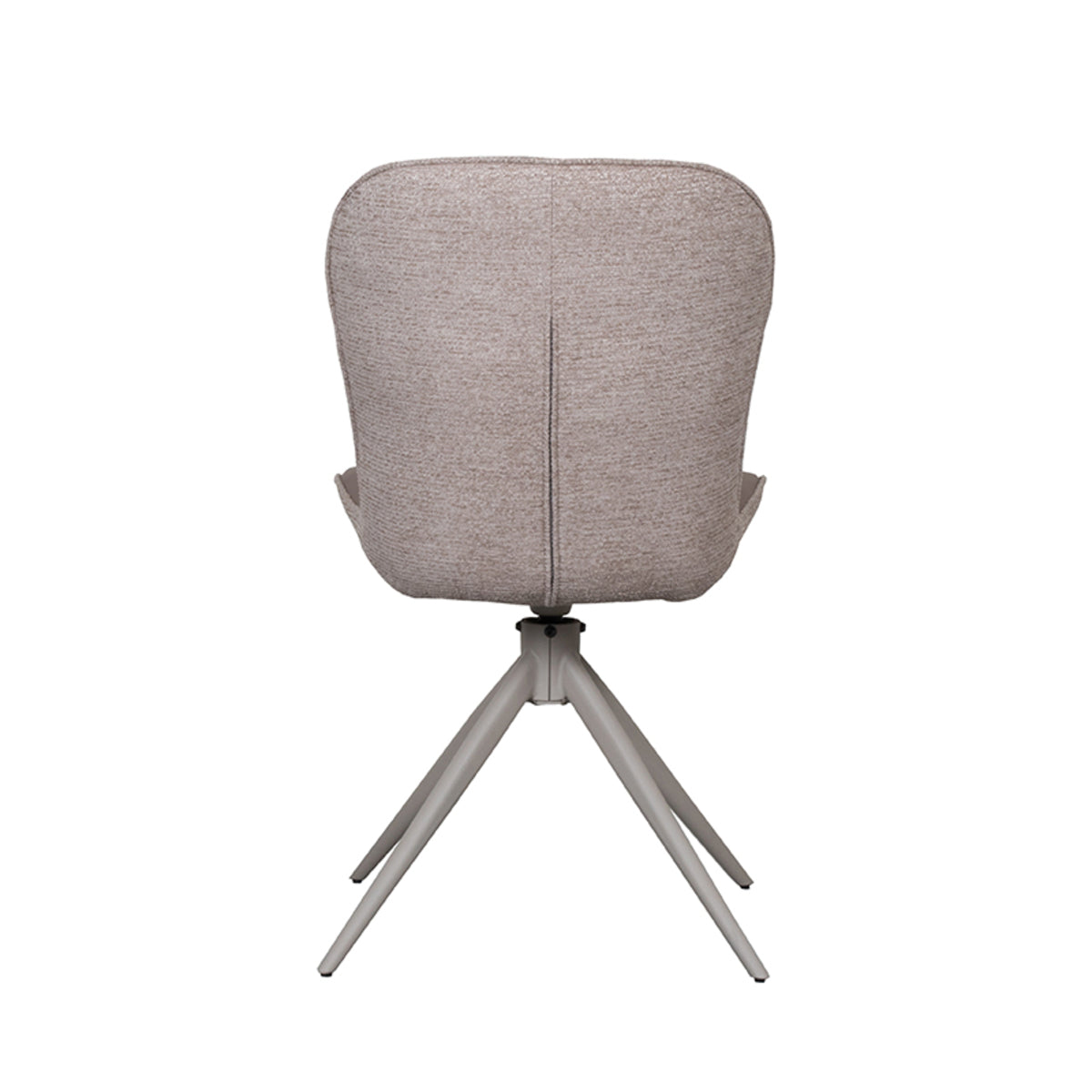 Eetkamerstoel Thorben - Bruin - Microvezel - Taupe Metalen Frame