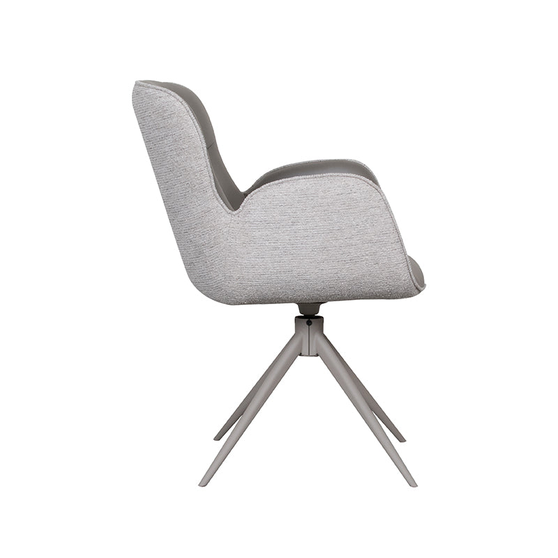 Eetkamerstoel Lasse - Forest - Microvezel - Taupe Metalen Frame