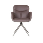 Eetkamerstoel Lasse - Bruin - Microvezel - Taupe Metalen Frame