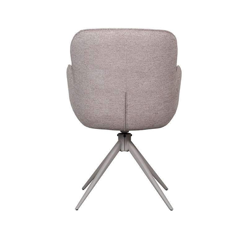 Eetkamerstoel Lasse - Bruin - Microvezel - Taupe Metalen Frame