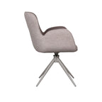 Eetkamerstoel Lasse - Bruin - Microvezel - Taupe Metalen Frame