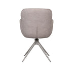 Eetkamerstoel Lasse - Bruin - Microvezel - Taupe Metalen Frame