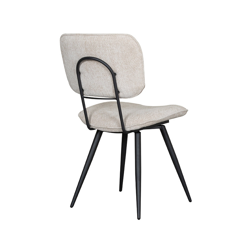 Eetkamerstoel Liva - Naturel - Elite - Zwart Metalen Frame