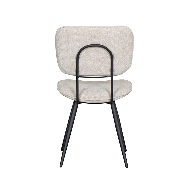 Eetkamerstoel Liva - Naturel - Elite - Zwart Metalen Frame