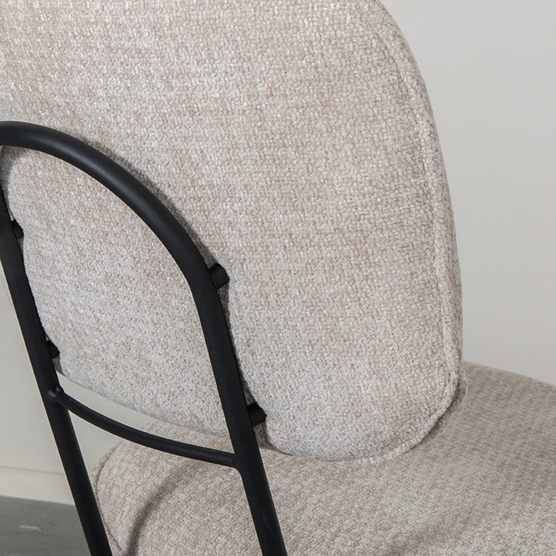 Eetkamerstoel Liva - Naturel - Elite - Zwart Metalen Frame