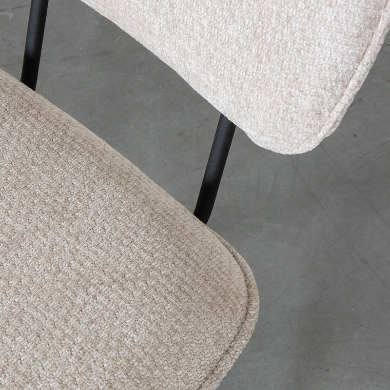 Eetkamerstoel Liva - Naturel - Elite - Zwart Metalen Frame
