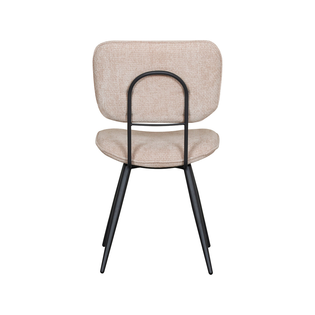Eetkamerstoel Liva - Clay - Elite - Zwart Metalen Frame