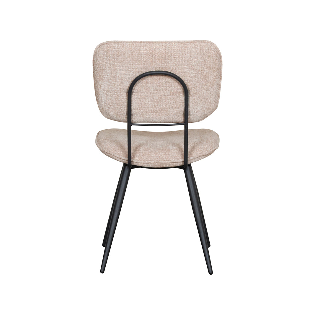 Eetkamerstoel Liva - Clay - Elite - Zwart Metalen Frame