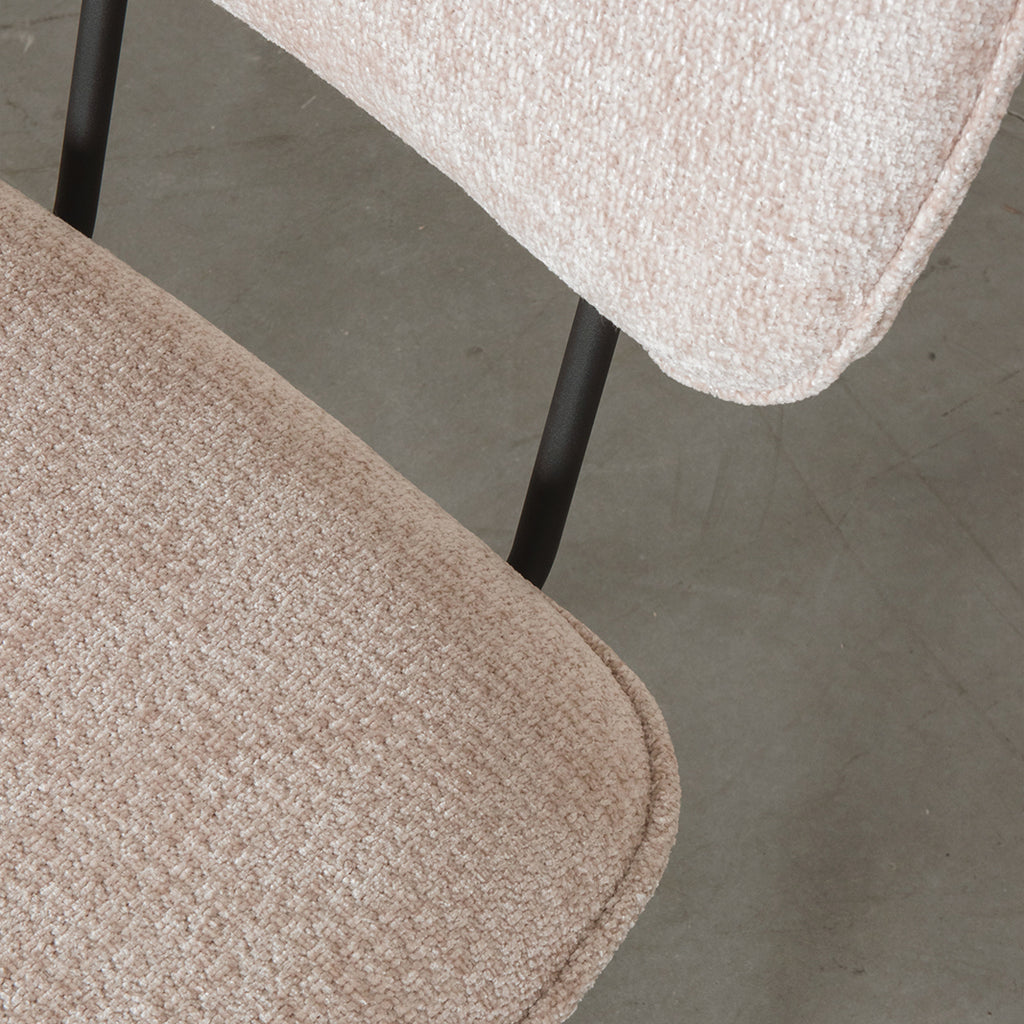 Eetkamerstoel Liva - Clay - Elite - Zwart Metalen Frame
