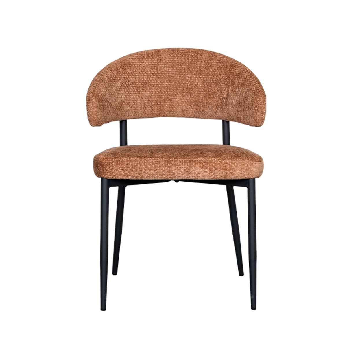 Eetkamerstoel Bliss - Cognac - Elite - Zwart Metalen Frame