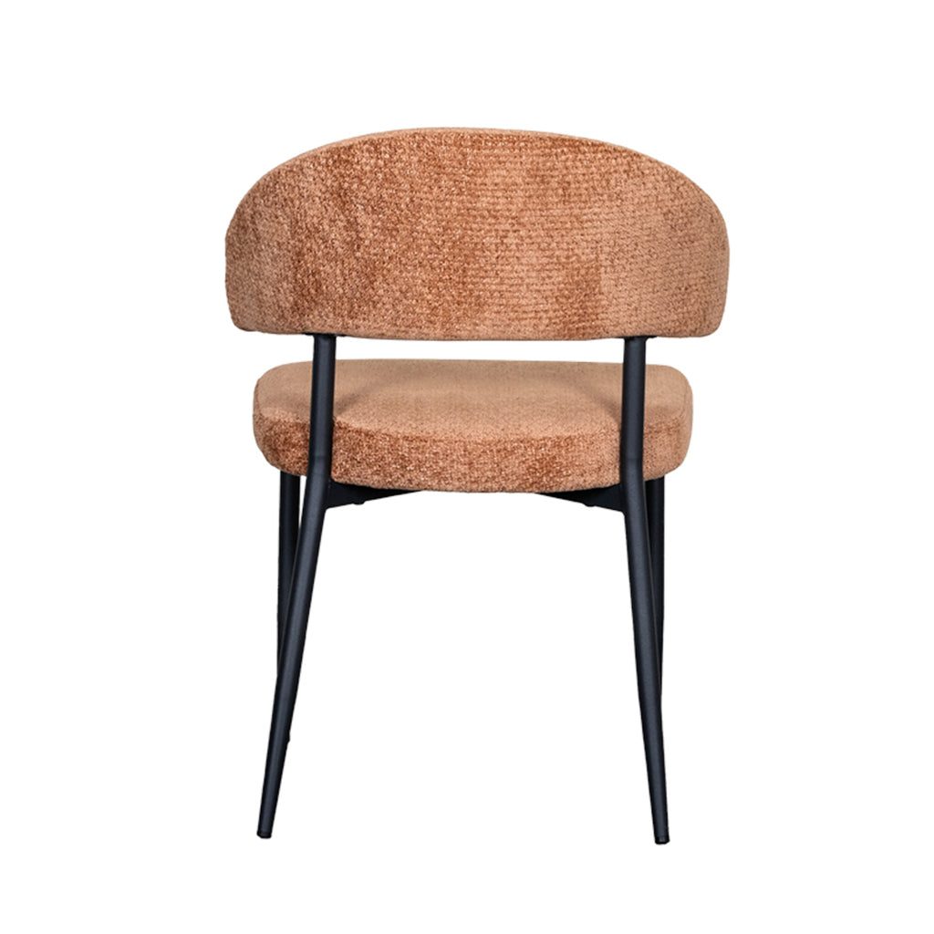 Eetkamerstoel Bliss - Cognac - Elite - Zwart Metalen Frame