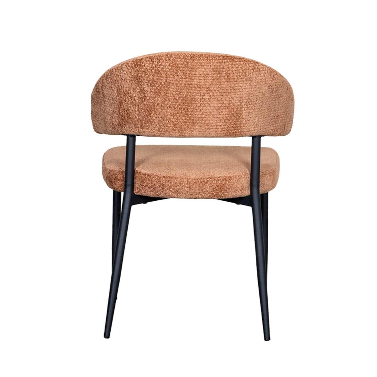 Eetkamerstoel Bliss - Cognac - Elite - Zwart Metalen Frame