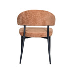 Eetkamerstoel Bliss - Cognac - Chenille - Zwart Metalen Frame