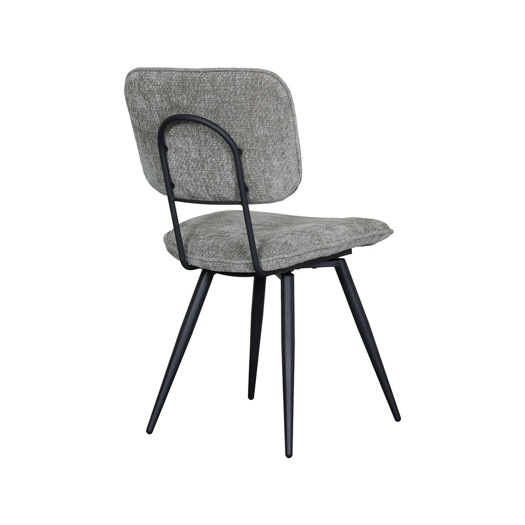 Eetkamerstoel Liva - Stone - Elite - Zwart Metalen Frame