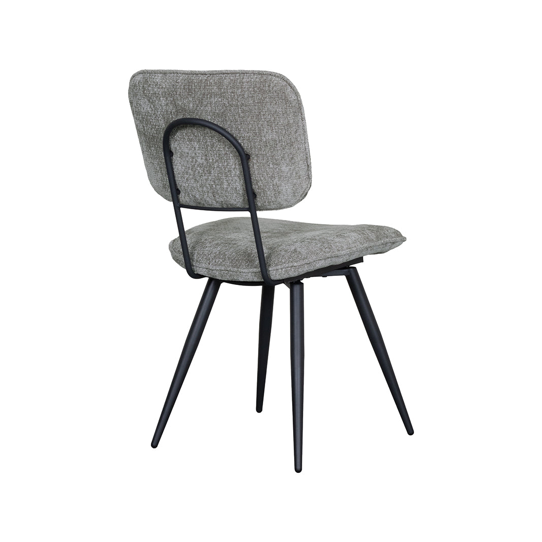 Eetkamerstoel Liva - Stone - Elite - Zwart Metalen Frame