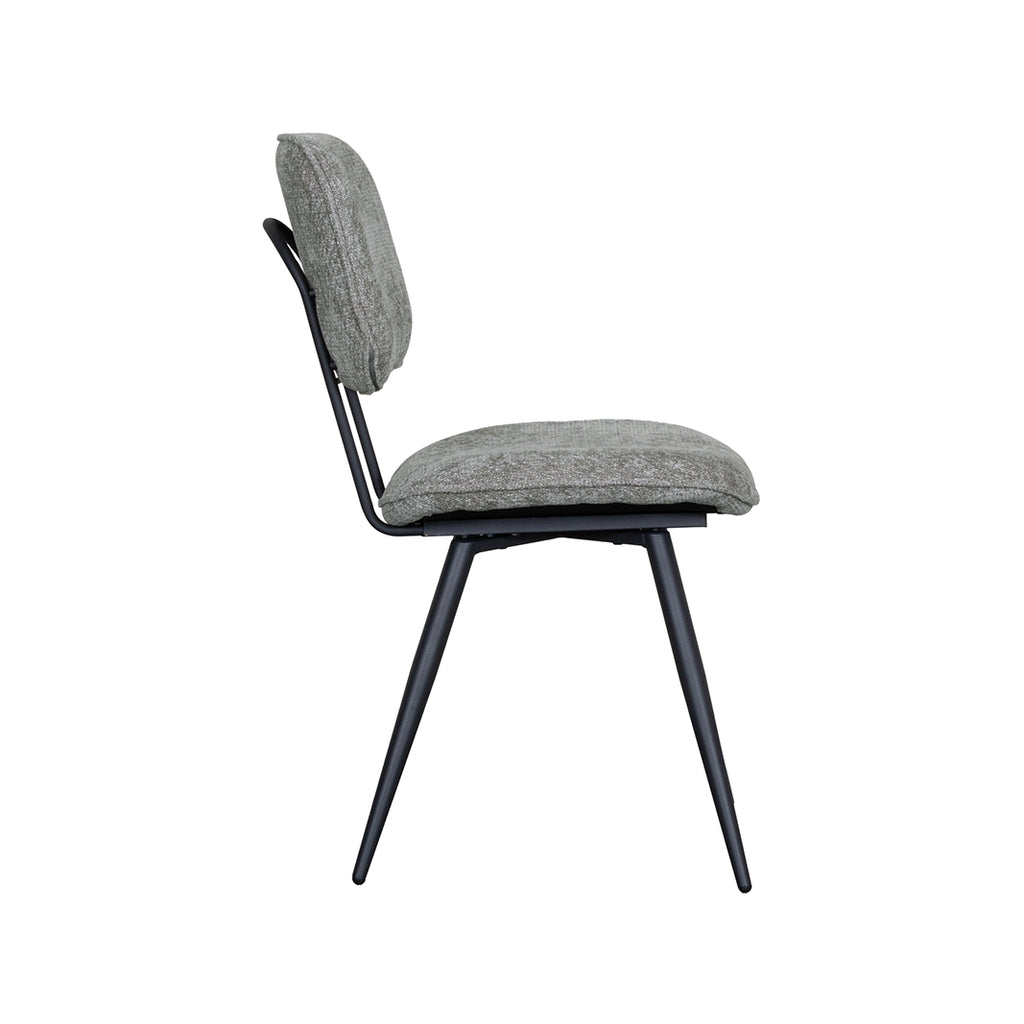 Eetkamerstoel Liva - Stone - Elite - Zwart Metalen Frame