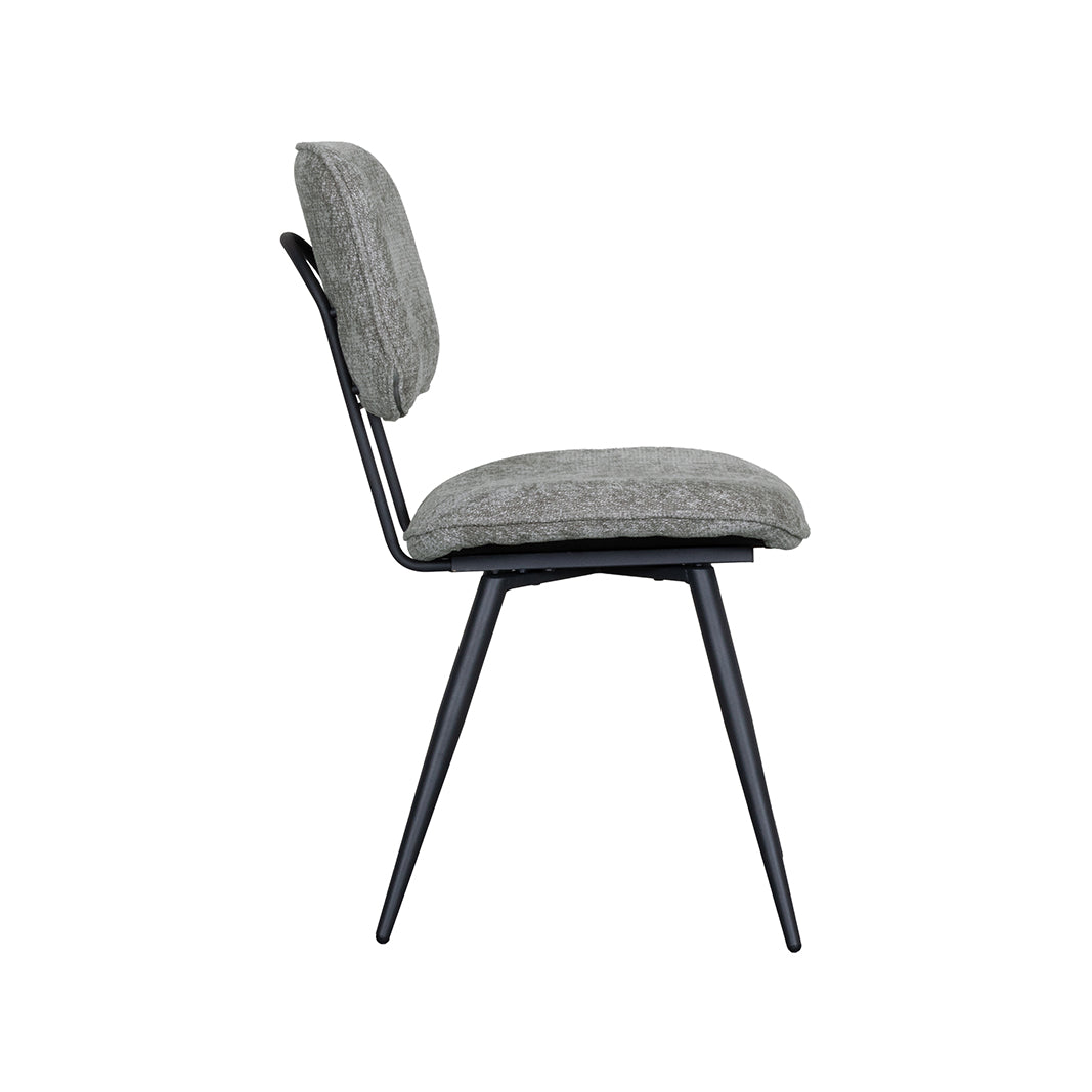 Eetkamerstoel Liva - Stone - Elite - Zwart Metalen Frame