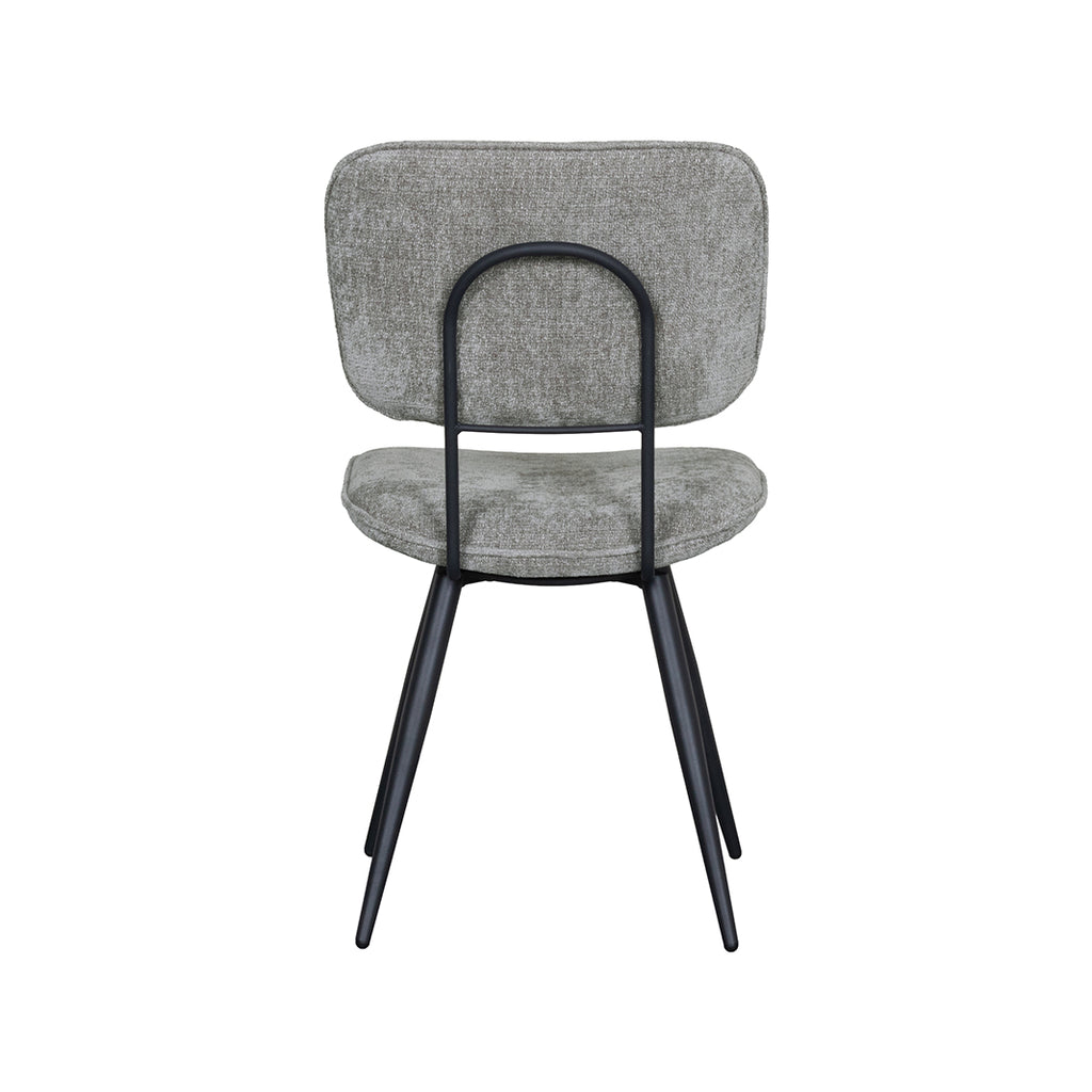 Eetkamerstoel Liva - Stone - Elite - Zwart Metalen Frame