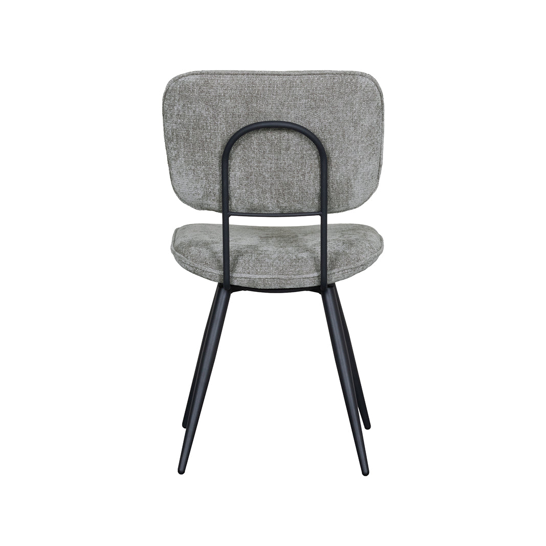 Eetkamerstoel Liva - Stone - Elite - Zwart Metalen Frame