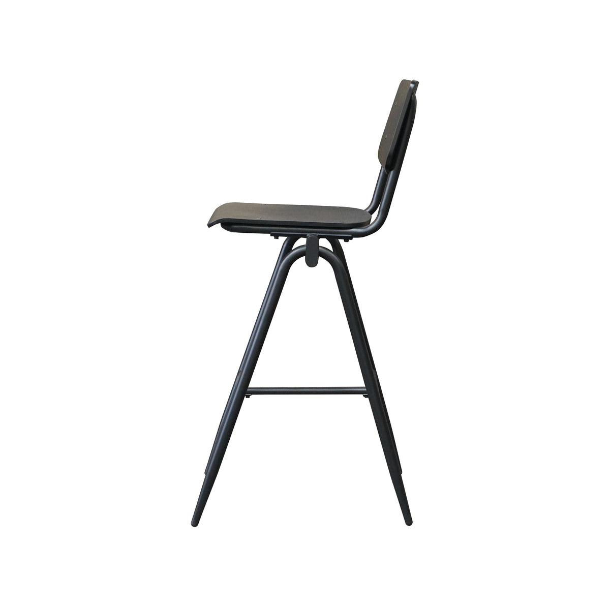 Barkruk Solid - Zwart - Hout - Hoog