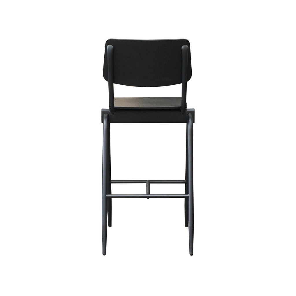 Barkruk Solid - Zwart - Hout - Hoog