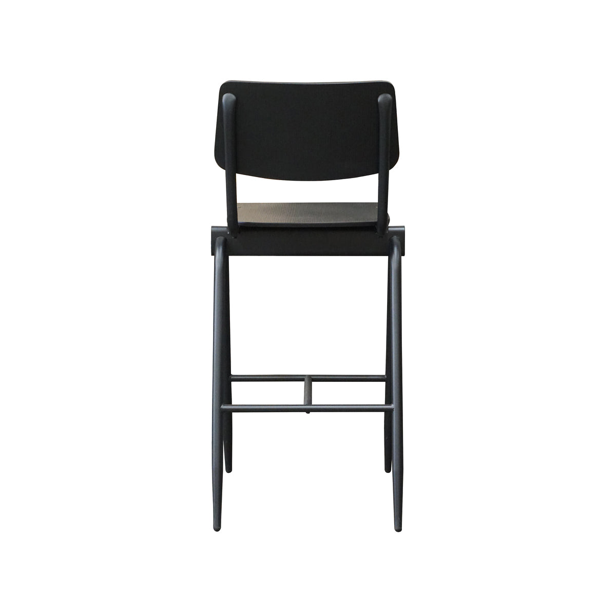 Barkruk Solid - Zwart - Hout - Hoog