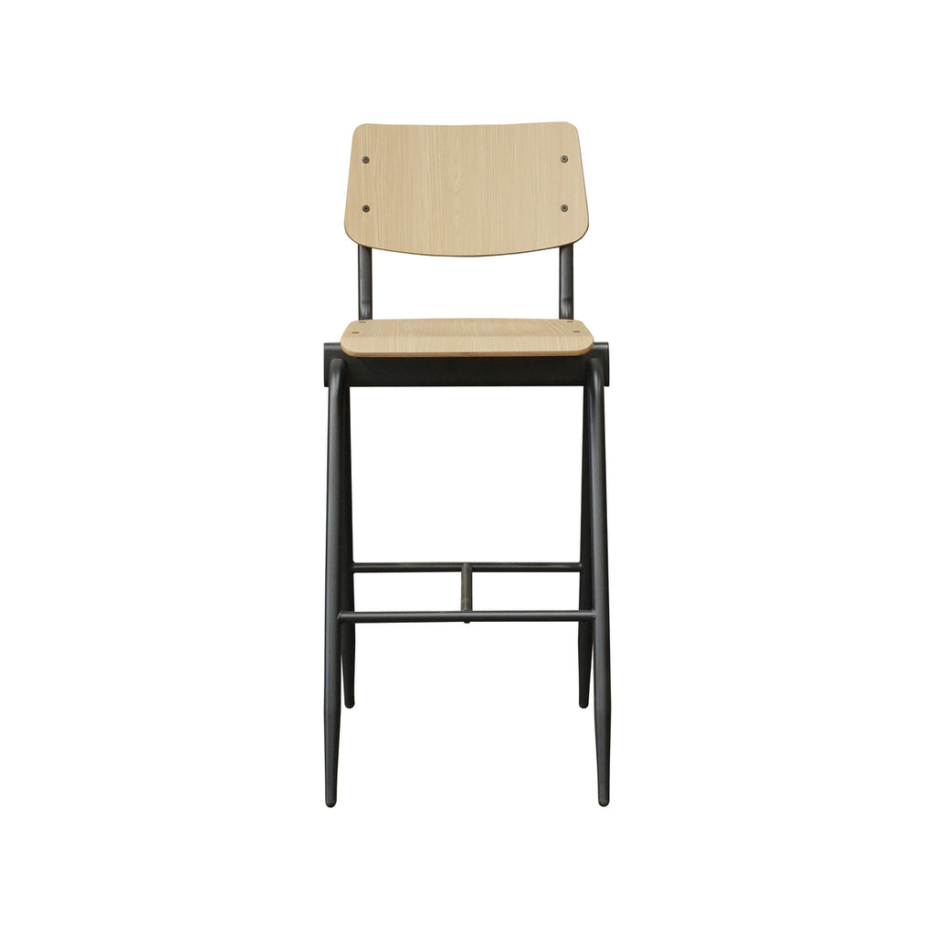 Barkruk Solid - Naturel - Hout - Hoog