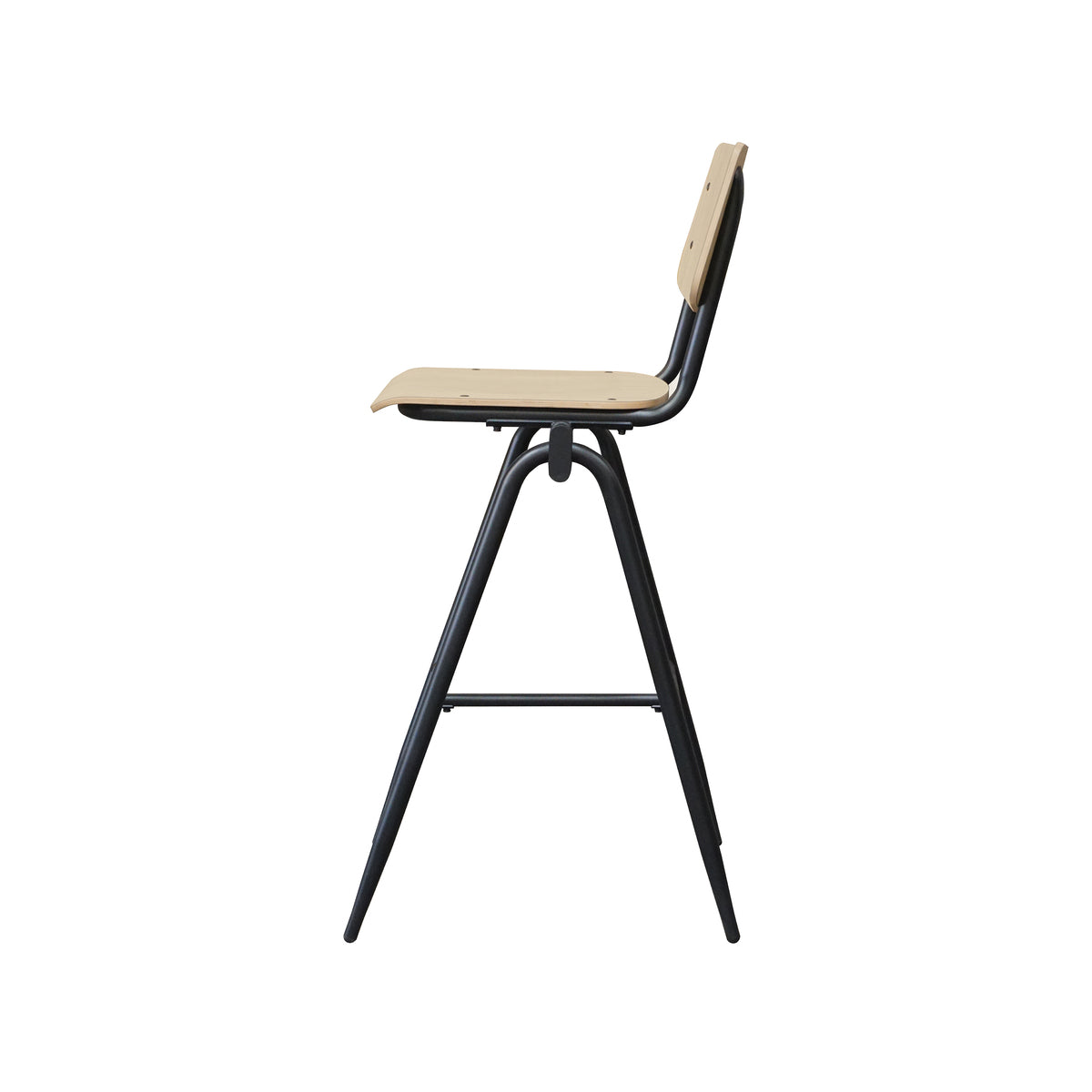 Barkruk Solid - Naturel - Hout - Hoog