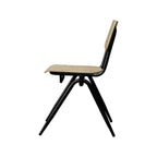 Eetkamerstoel Solid - Naturel - Hout - Zwart Metalen Frame