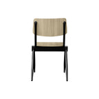Eetkamerstoel Solid - Naturel - Hout - Zwart Metalen Frame