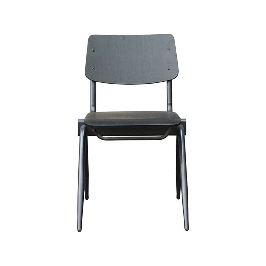 Eetkamerstoel Solid - Zwart - Hout - Zwart Metalen Frame
