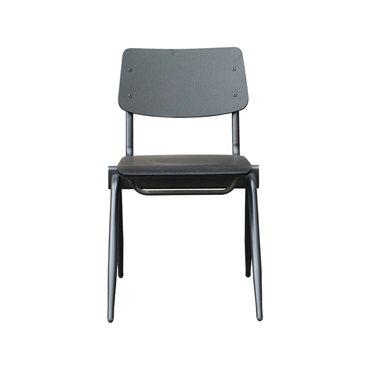 Eetkamerstoel Solid - Zwart - Hout - Zwart Metalen Frame