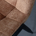 Eetkamerstoel Noor - Cognac - Chenille - Zwart Metalen Frame